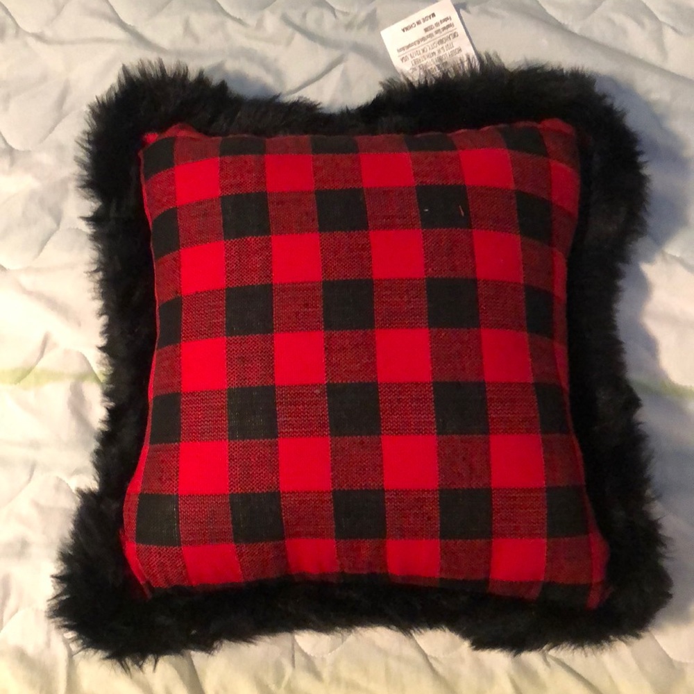 Pillow, Red/Black Plaid, Holiday/Winter